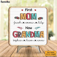 Personalized Gift For First Now Grandma 2 Layered Separate Wooden Plaque 31718 thumb 1