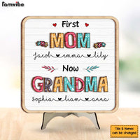 Personalized Gift For First Now Grandma 2 Layered Separate Wooden Plaque 31718 thumb 1
