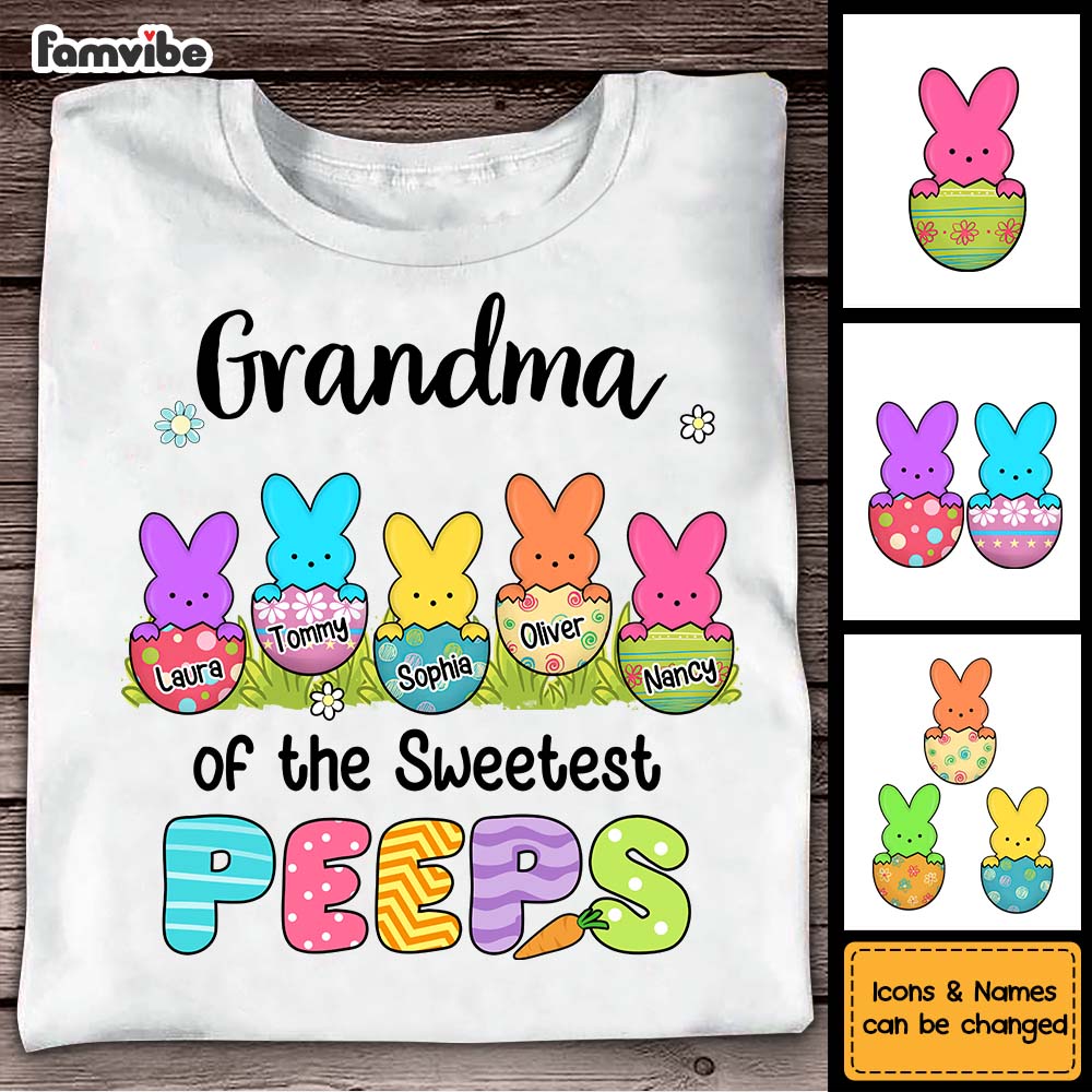 Personalized Gift For Grandma Easter Sweetest Peeps Shirt Hoodie Sweatshirt 31727 Primary Mockup