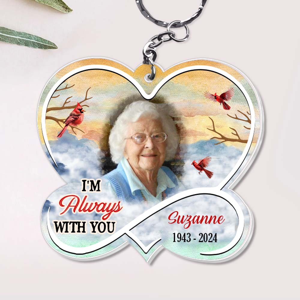 Personalized Memorial Gift I'm Always With You Upload Photo Acrylic Keychain 31730 Primary Mockup