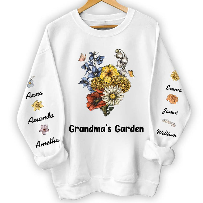 Personalized Gift For Grandma's Garden Unisex Sleeve Printed Standard Sweatshirt 31732 1
