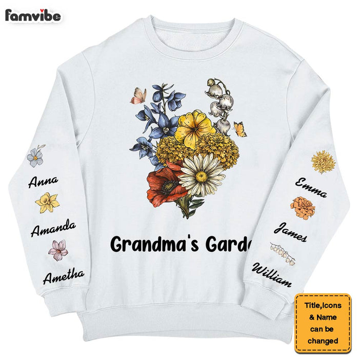 Personalized Gift For Grandma's Garden Unisex Sleeve Printed Standard Sweatshirt 31732 1