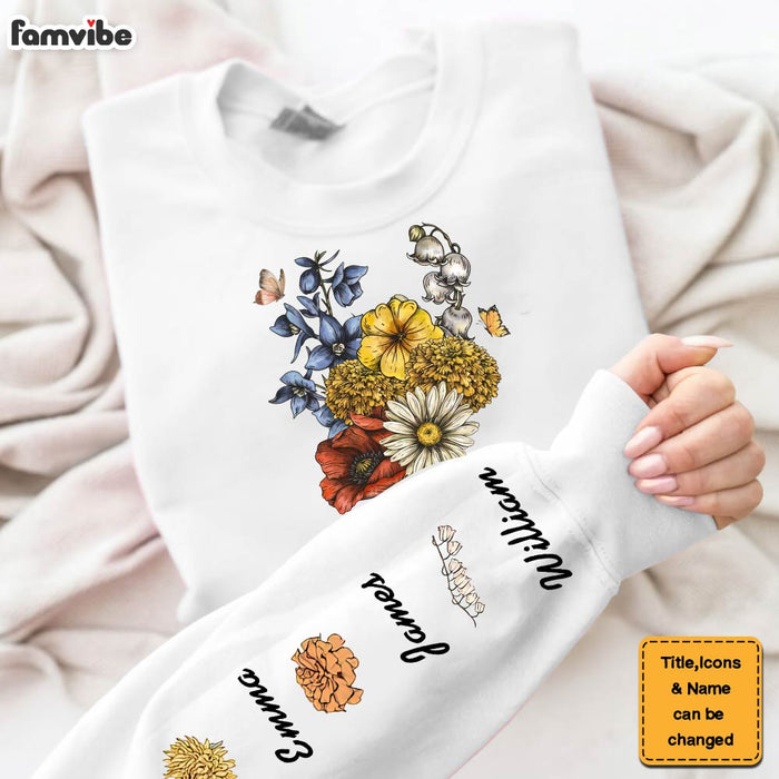 Personalized Gift For Grandma's Garden Unisex Sleeve Printed Standard Sweatshirt 31732 1