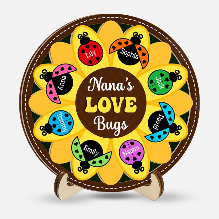 Personalized Gift For Grandma Garden Love Bug 2 Layered Wooden Plaque 31735 1