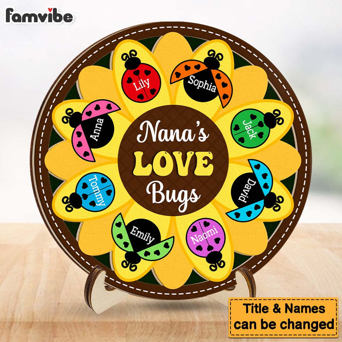 Personalized Gift For Grandma Garden Love Bug 2 Layered Wooden Plaque 31735 1
