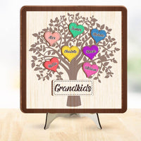 Personalized Gift For Grandma Grandkids Heart Tree 2 Layered Separate Wooden Plaque 31737 thumb 1