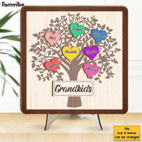 Personalized Gift For Grandma Grandkids Heart Tree 2 Layered Separate Wooden Plaque 31737 thumb 1