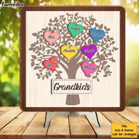 Personalized Gift For Grandma Grandkids Heart Tree 2 Layered Separate Wooden Plaque 31737 thumb 1