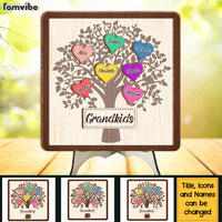 Personalized Gift For Grandma Grandkids Heart Tree 2 Layered Separate Wooden Plaque 31737 thumb 1