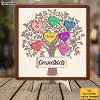 Personalized Gift For Grandma Grandkids Heart Tree 2 Layered Separate Wooden Plaque 31737 thumb 1