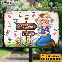 Personalized Gift For Grandma Garden Butterflies Metal Sign 31738 thumb 1