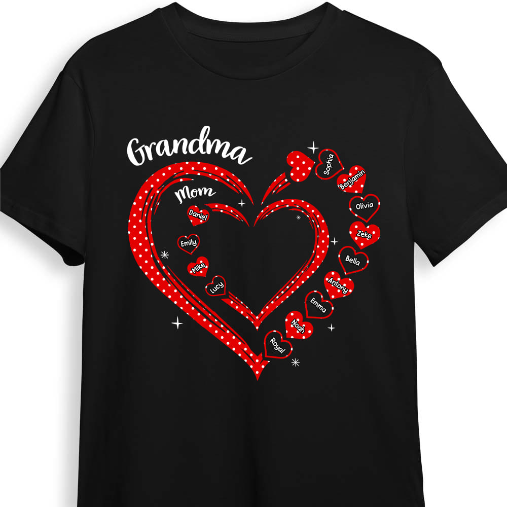 Personalized Gift For Grandma Heart Polka Dot Shirt Hoodie Sweatshirt 31739 Primary Mockup