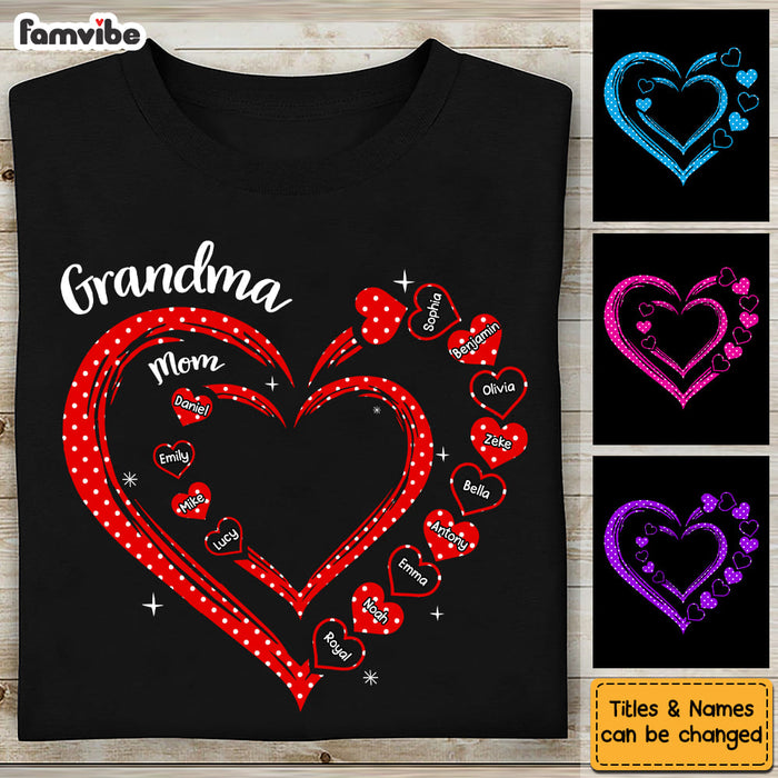 Personalized Gift For Grandma Heart Polka Dot Shirt - Hoodie - Sweatshirt 31739 1
