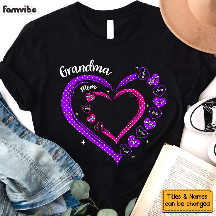 Personalized Gift For Grandma Heart Polka Dot Shirt - Hoodie - Sweatshirt 31739 1