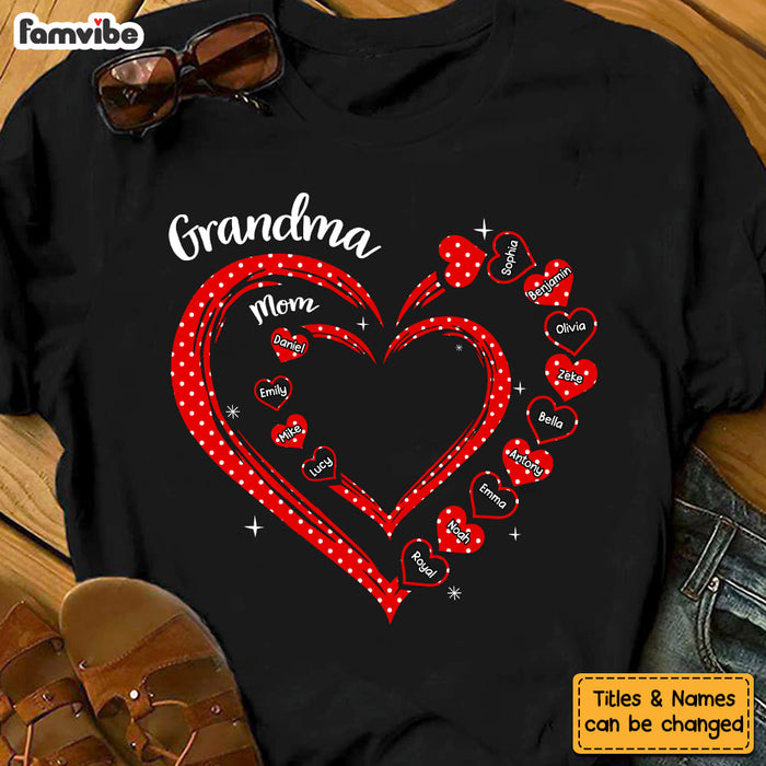 Personalized Gift For Grandma Heart Polka Dot Shirt - Hoodie - Sweatshirt 31739 1