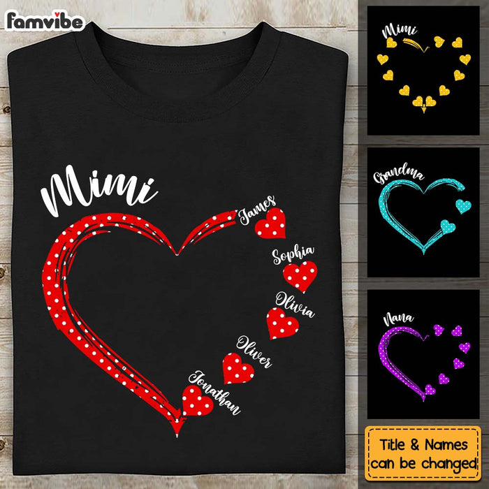 Personalized Gift For Grandma Polka Dot Heart Shirt - Hoodie - Sweatshirt 31741 1