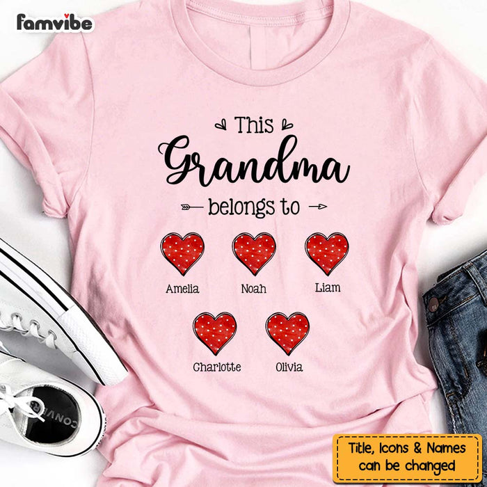 Personalized Gift This Grandma Belongs To Polka Dots Heart Shirt - Hoodie - Sweatshirt 31754 1