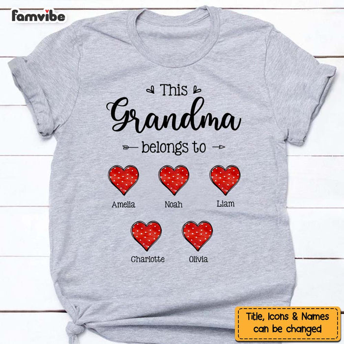 Personalized Gift This Grandma Belongs To Polka Dots Heart Shirt - Hoodie - Sweatshirt 31754 1