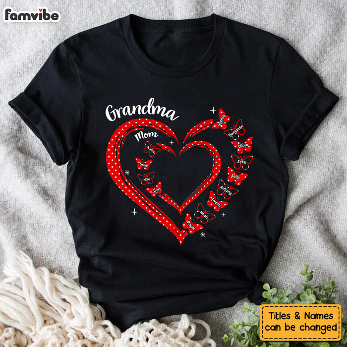 Personalized Gift For Grandma Butterfly Heart Polka Dot Shirt - Hoodie - Sweatshirt 31756 1