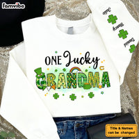 Personalized Gift For Grandma St. Patrick's Day Lucky Clover Unisex Sleeve Printed Standard Sweatshirt 31757 thumb 1