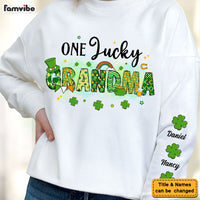 Personalized Gift For Grandma St. Patrick's Day Lucky Clover Unisex Sleeve Printed Standard Sweatshirt 31757 thumb 1