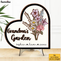 Personalized Grandma Gift Grandma's Garden 2 Layered Separate Wooden Plaque 31764 thumb 1