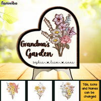Personalized Grandma Gift Grandma's Garden 2 Layered Separate Wooden Plaque 31764 thumb 1