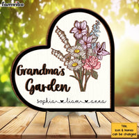 Personalized Grandma Gift Grandma's Garden 2 Layered Separate Wooden Plaque 31764 thumb 1