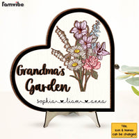 Personalized Grandma Gift Grandma's Garden 2 Layered Separate Wooden Plaque 31764 thumb 1