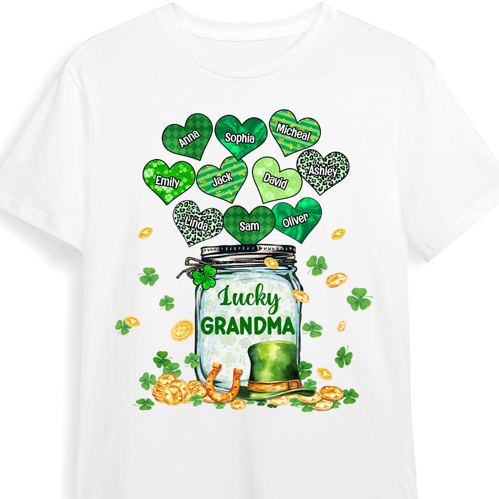 Personalized Gift For Grandma Patricks Day Lucky Shirt Hoodie Sweatshirt 31772 Primary Mockup