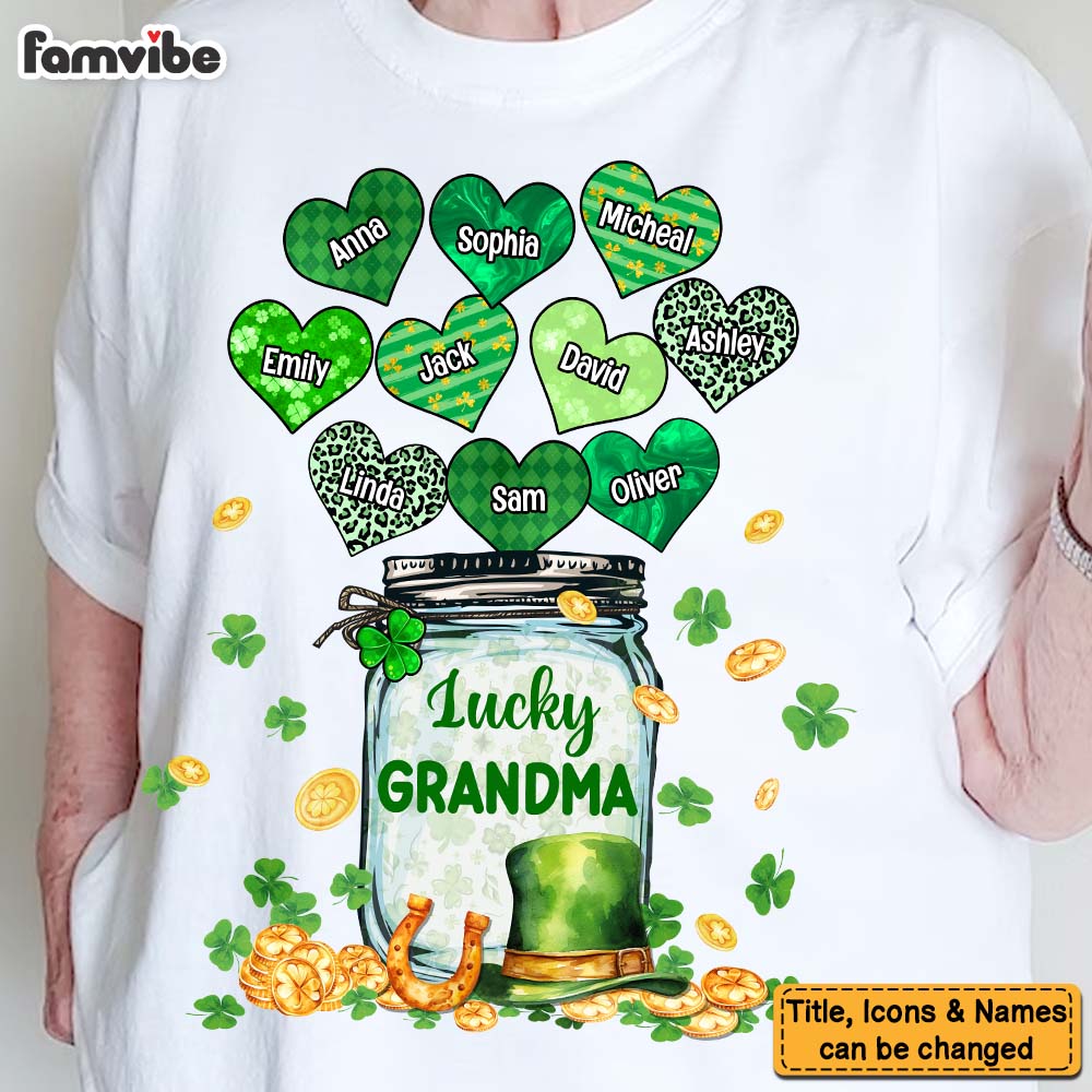 Personalized Gift For Grandma Patricks Day Lucky Shirt Hoodie Sweatshirt 31772 Primary Mockup