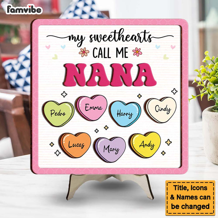 Personalized Grandma Gift My Sweetheart Called Me 2 Layered Separate Wooden Plaque 31777 1