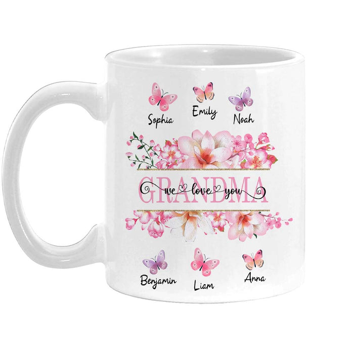 Personalized Gift For Grandma Floral Butterfly Mug 31778 1