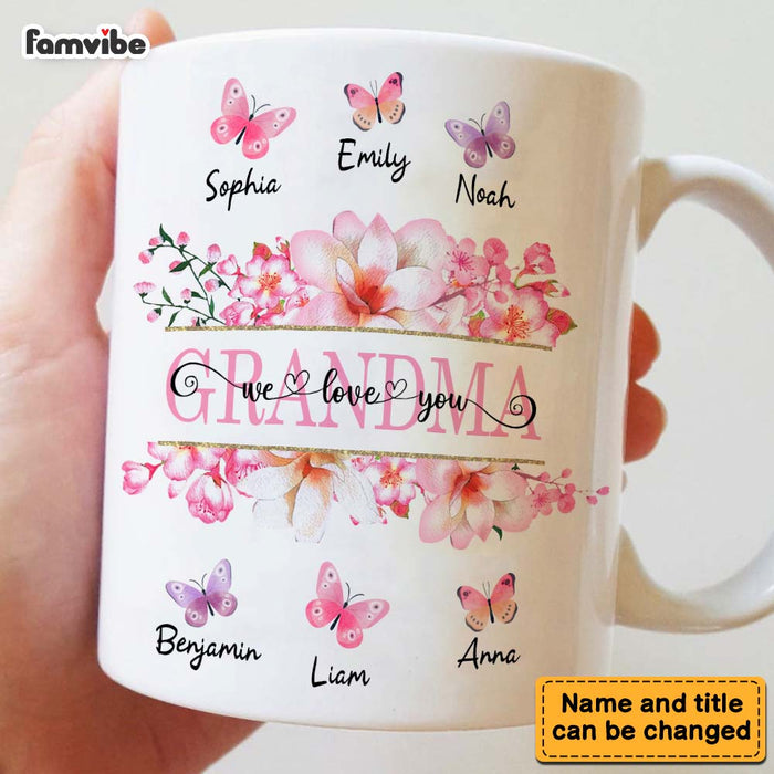 Personalized Gift For Grandma Floral Butterfly Mug 31778 1