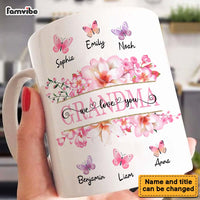 Personalized Gift For Grandma Floral Butterfly Mug 31778 thumb 1