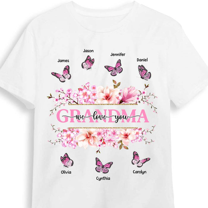 Personalized Gift For Grandma Floral Butterfly Shirt - Hoodie - Sweatshirt 31779 1
