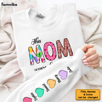 Personalized Mom Wears Her Heart Unisex Sleeve Printed Standard Sweatshirt 31783 thumb 1