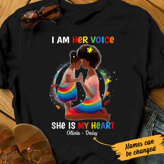 Personalized Autism Mom BWA Her Voice My Heart T Shirt AG32 65O47 1