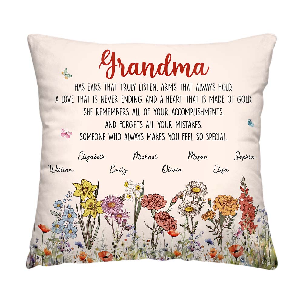 Personalized Gift For Grandma Garden Pillow 31792 Primary Mockup