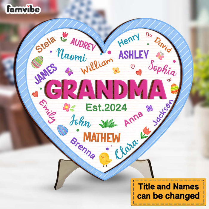 Personalized Grandma Love 2 Layered Separate Wooden Plaque 31799 1