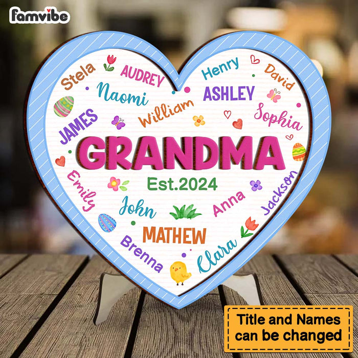 Personalized Grandma Love 2 Layered Separate Wooden Plaque 31799 1