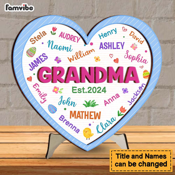 Personalized Grandma Love 2 Layered Separate Wooden Plaque 31799 1