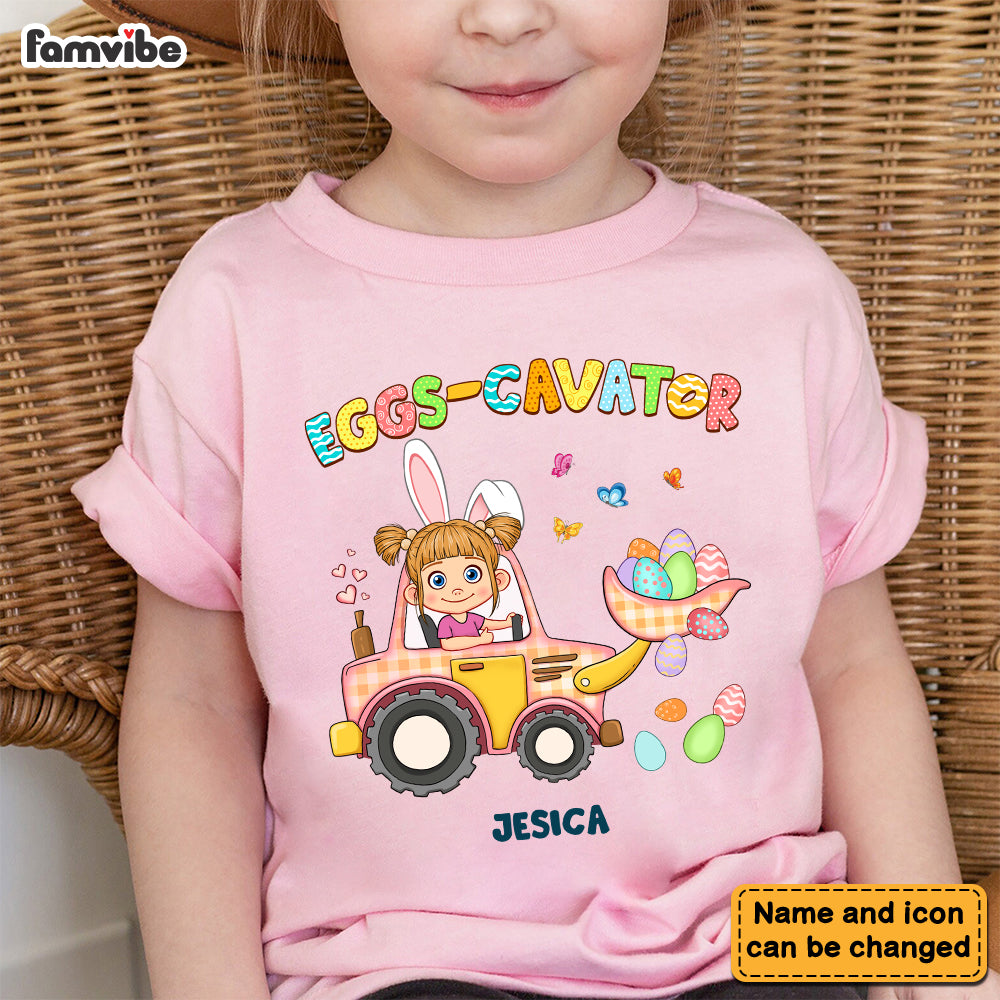 Personalized Easter Gift For Granddaughter Eggs-Cavator Kid T Shirt - Kid Hoodie - Kid Sweatshirt 31801 Mockup Black