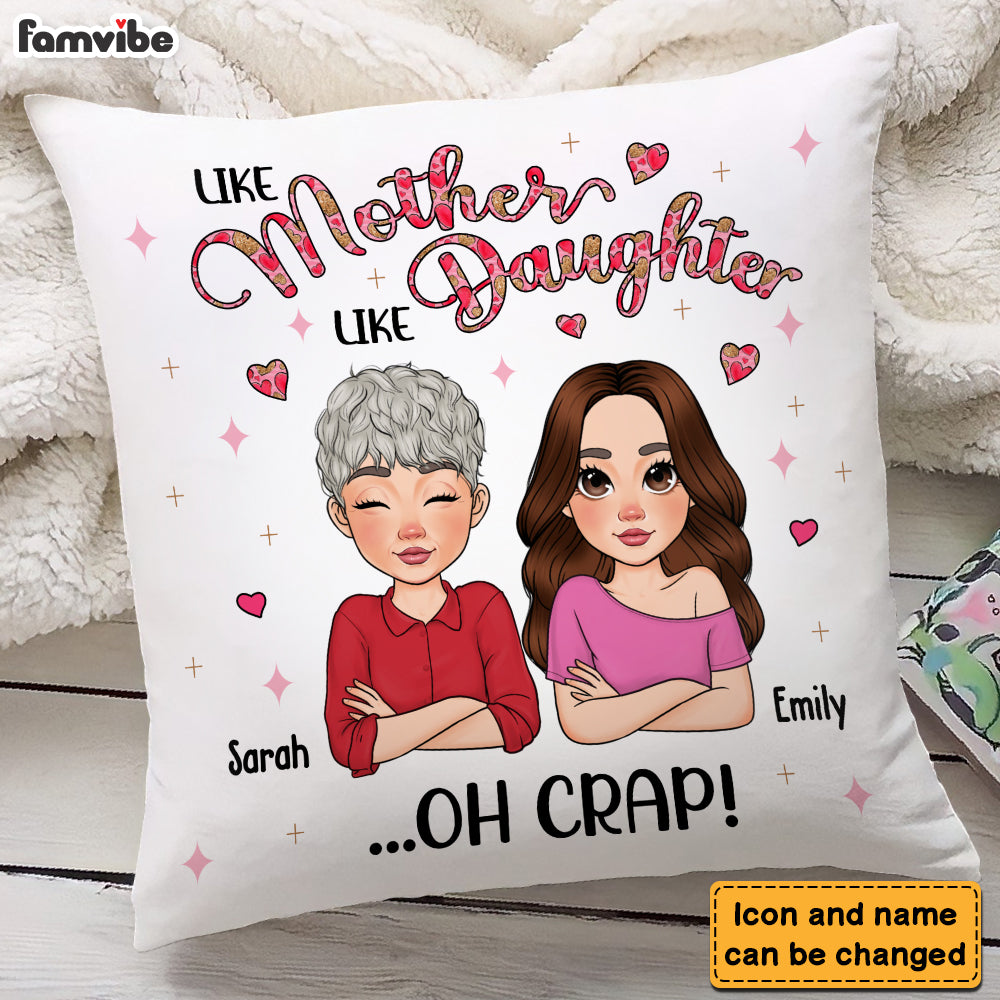 Personalized Mother's Day Gift Like Mother Like Daughter Pillow 31814 Mockup 2