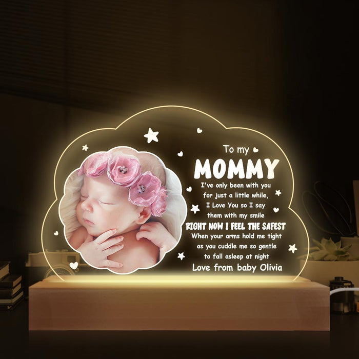 Personalized Baby 1st Mother's Day I Feel The Safest Plaque LED Lamp Night Light 31815 1