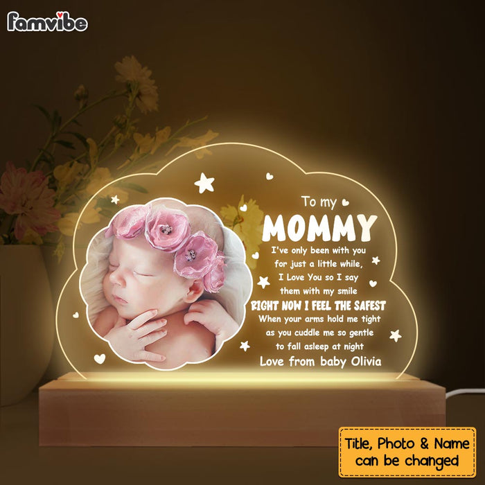 Personalized Baby 1st Mother's Day I Feel The Safest Plaque LED Lamp Night Light 31815 1