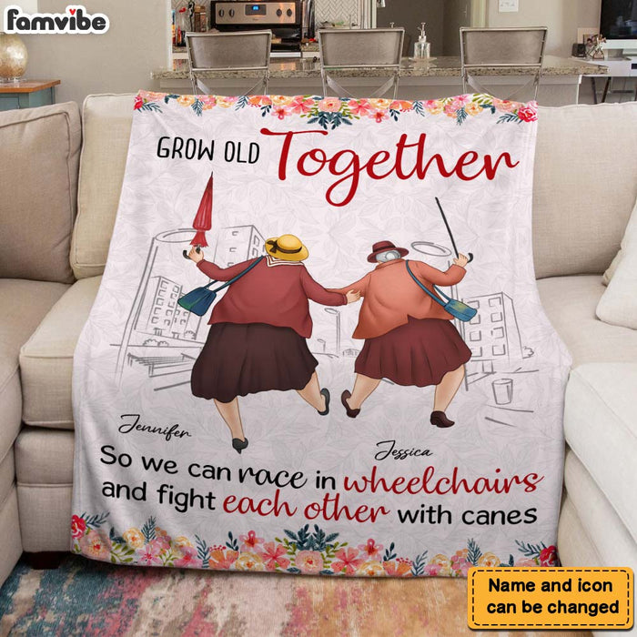 Personalized Friends Gift Grow Old Together So We Can Race In Wheelchairs Blanket 31467 1
