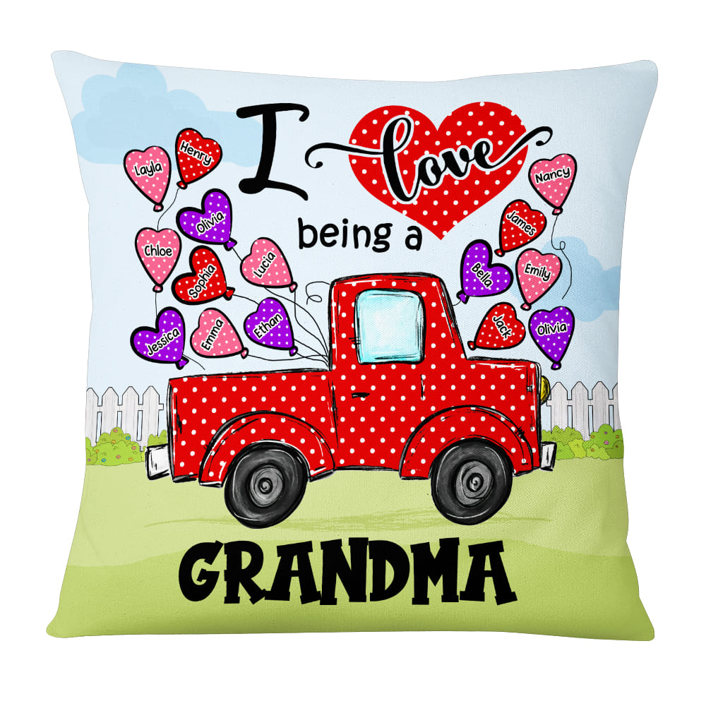 Personalized Gift For Grandma Polka Dot Truck Pillow 31830 Primary Mockup