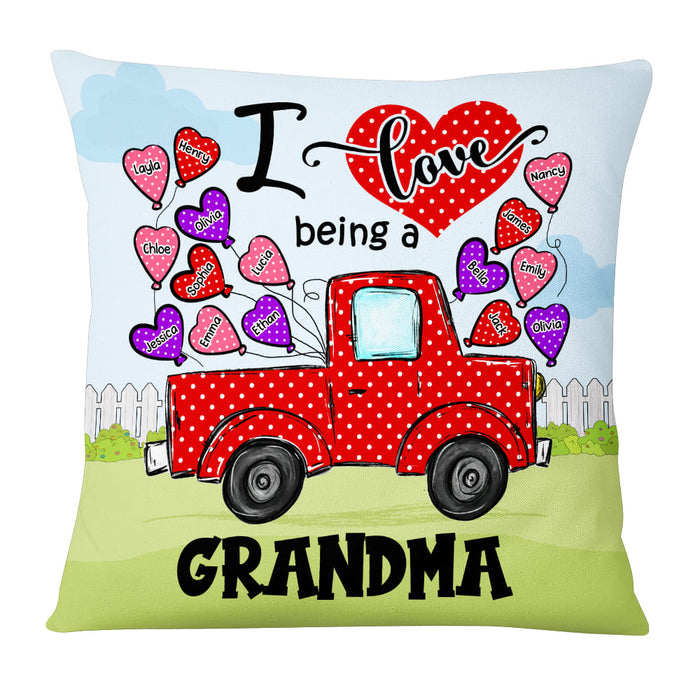 Personalized Gift For Grandma Polka Dot Truck Pillow 31830 1