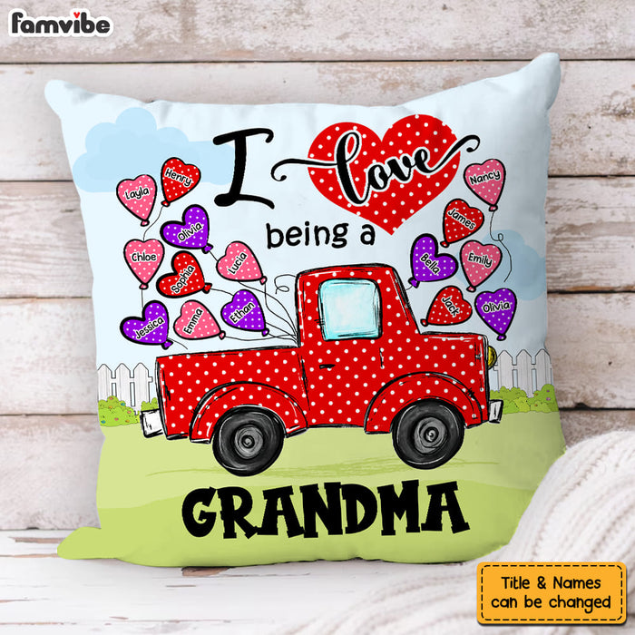 Personalized Gift For Grandma Polka Dot Truck Pillow 31830 1